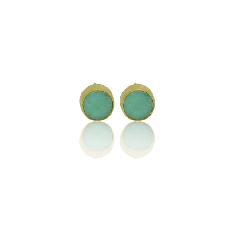 CollardManson Gold plated Chrysophrase Stud Earrings