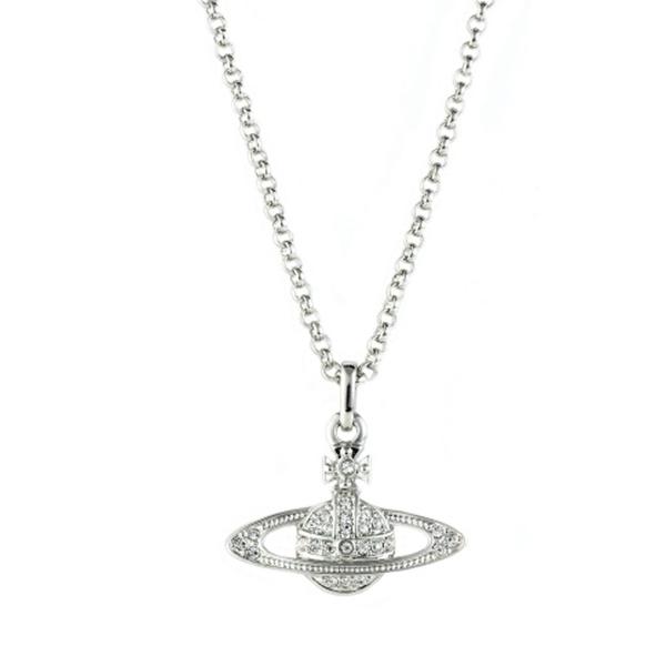Trouva: Mini Bas Relief Pendant Necklace Rhod Crystal