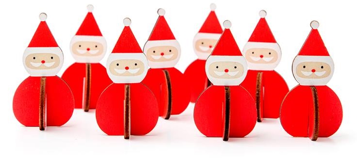 Design Ideas Set of 8 Mini Nordic Santas 