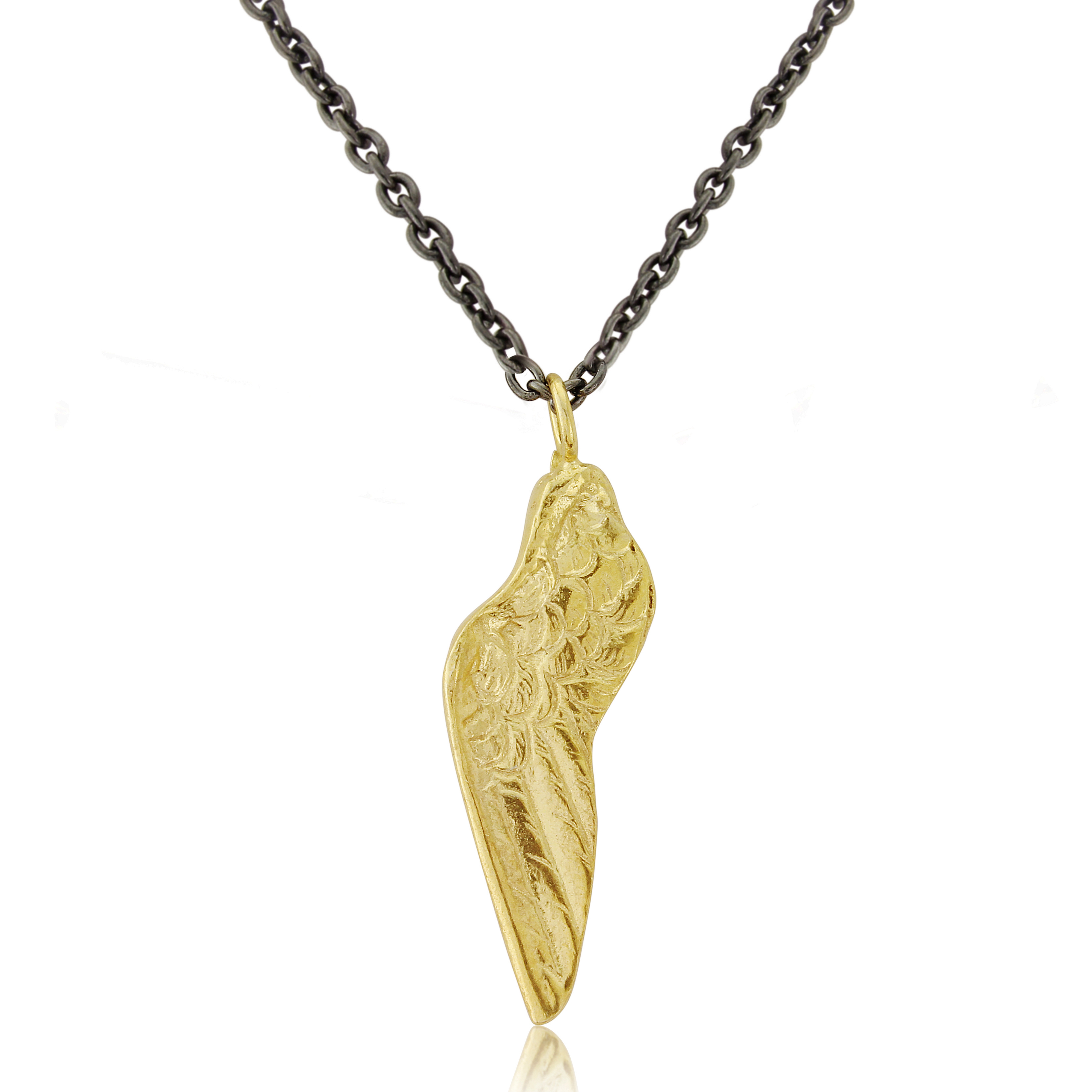 CollardManson Small Gold Plated Wing Necklace 