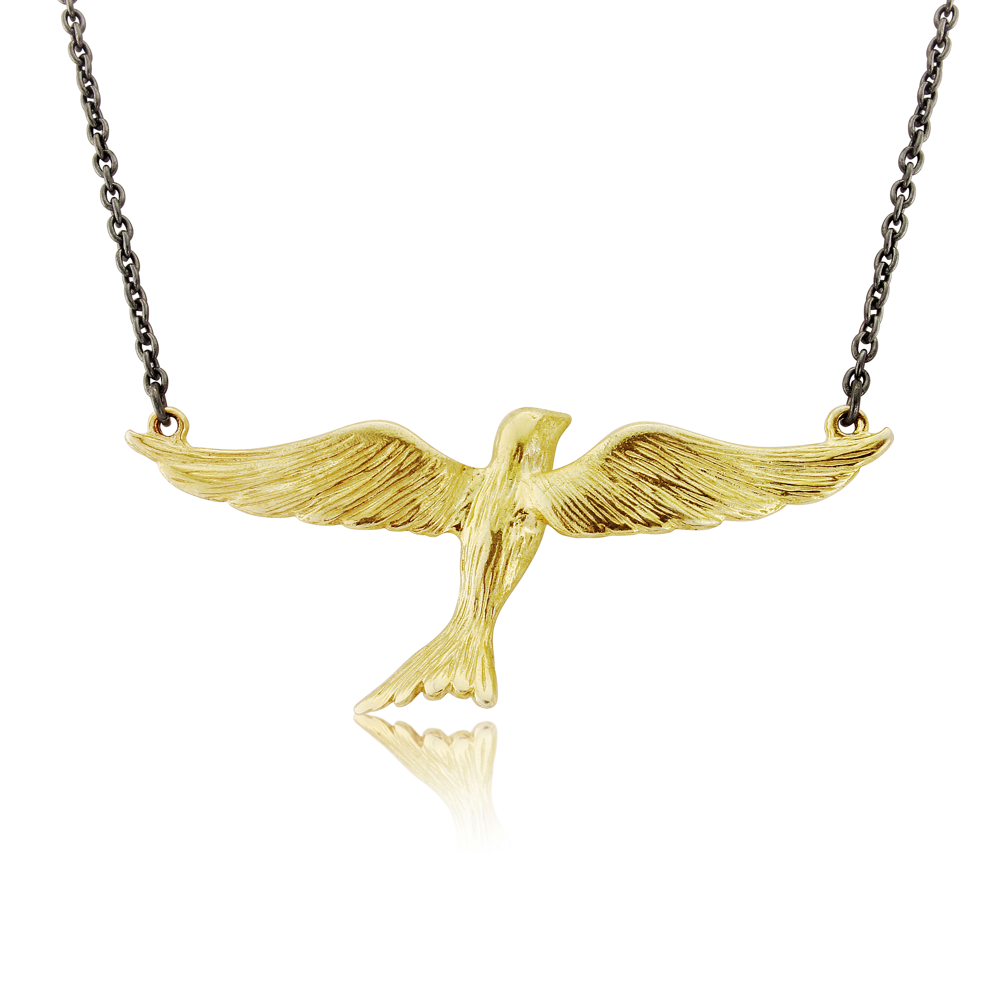 CollardManson Gold Plated Flying Bird Necklace 