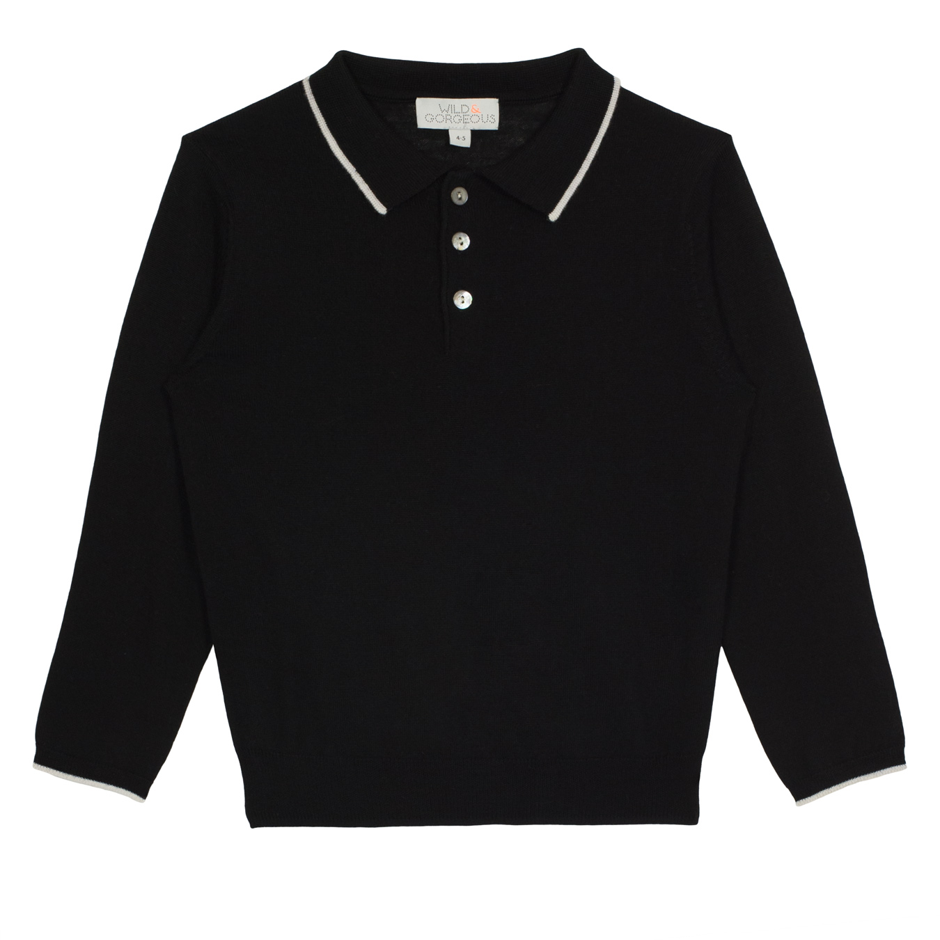 Wild & Gorgeous Boys Long Black Merino Wool Harry Jumper