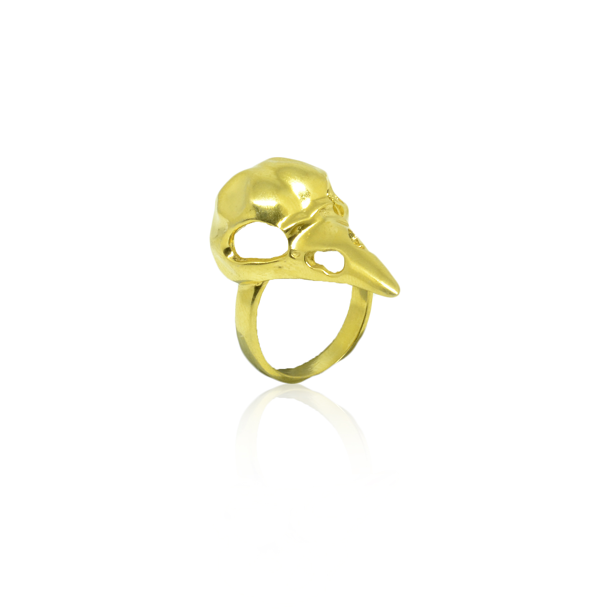 Window Dressing The Soul Gold Plated Bird Skull Ring