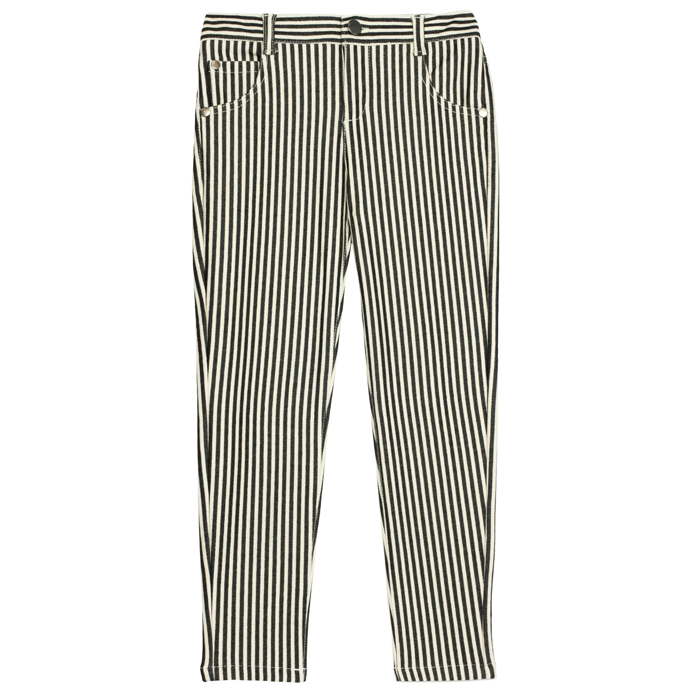 Wild & Gorgeous Boys Black and White Stripe Skinny Trouser