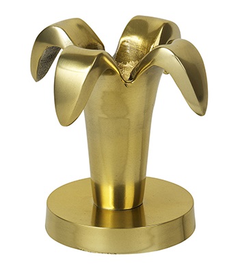 Broste Copenhagen Brass Finish Flower Candlestick 8 x 10cm