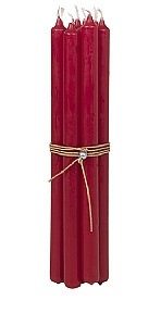 Broste Copenhagen Bundle of 8 Red Candles With Leather String