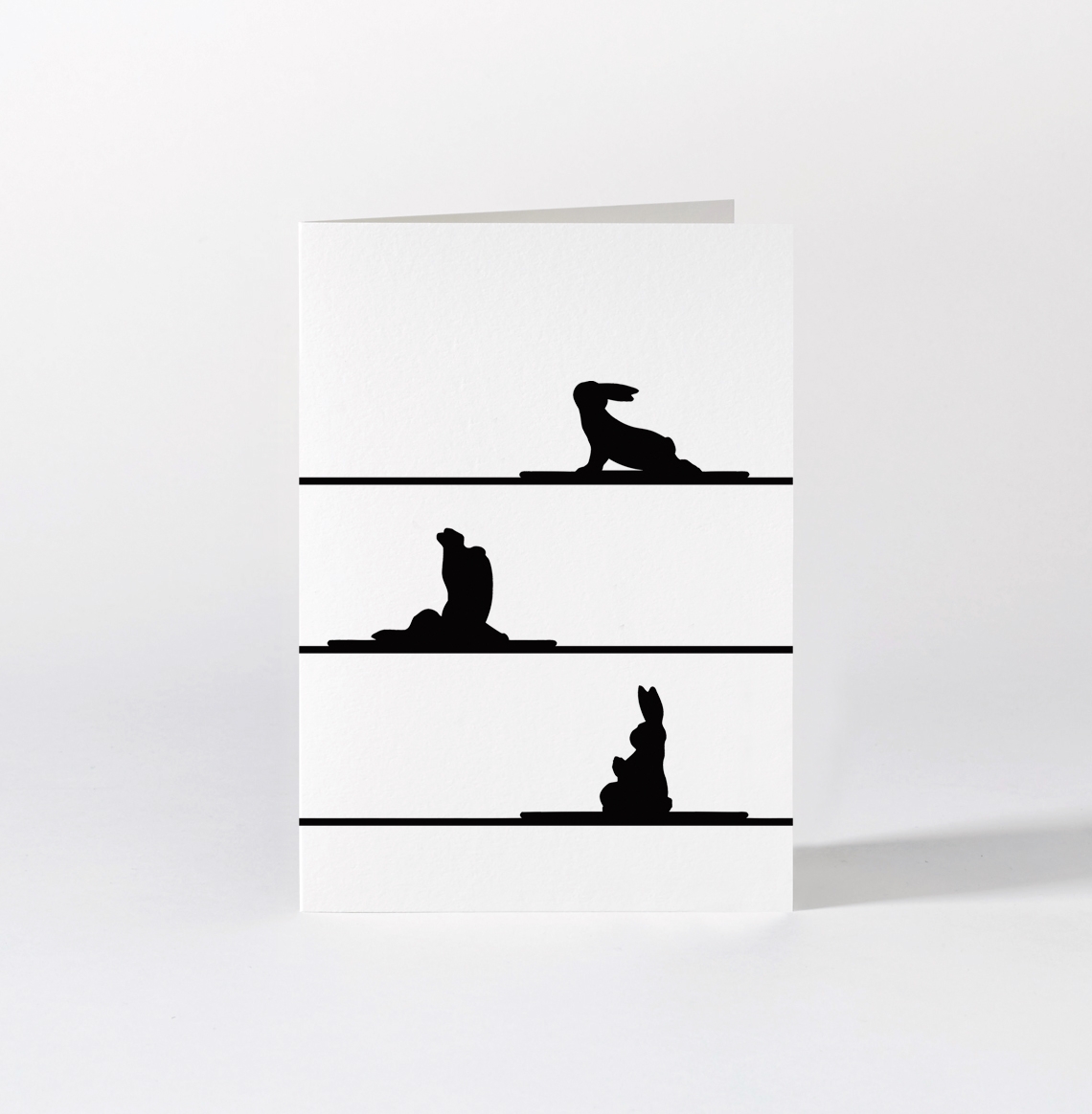 HAM Set of 3 Yoga Rabbit Greeting Cards
