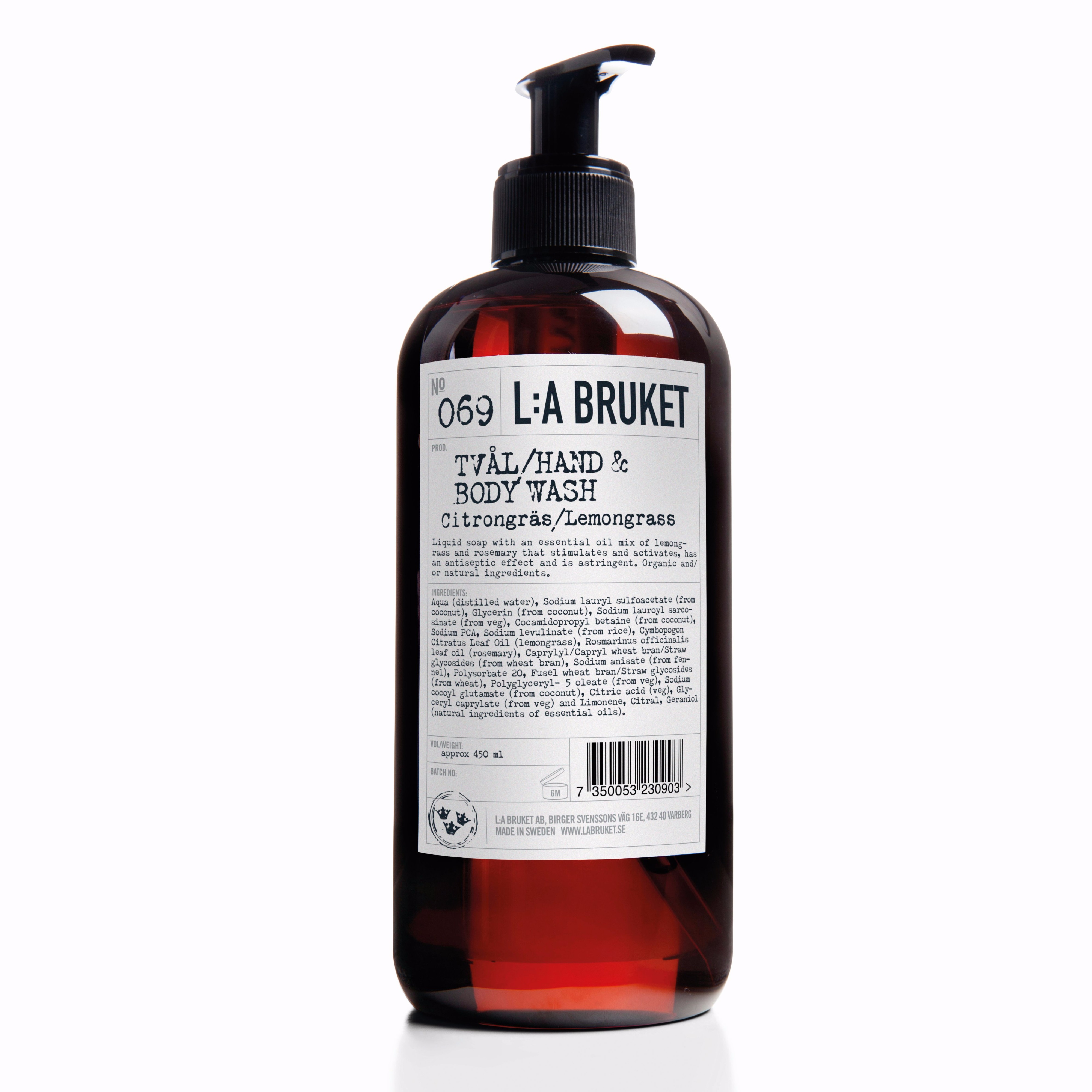 L:A Bruket  L:A Bruket Lemongrass No.069 Hand & Body Wash