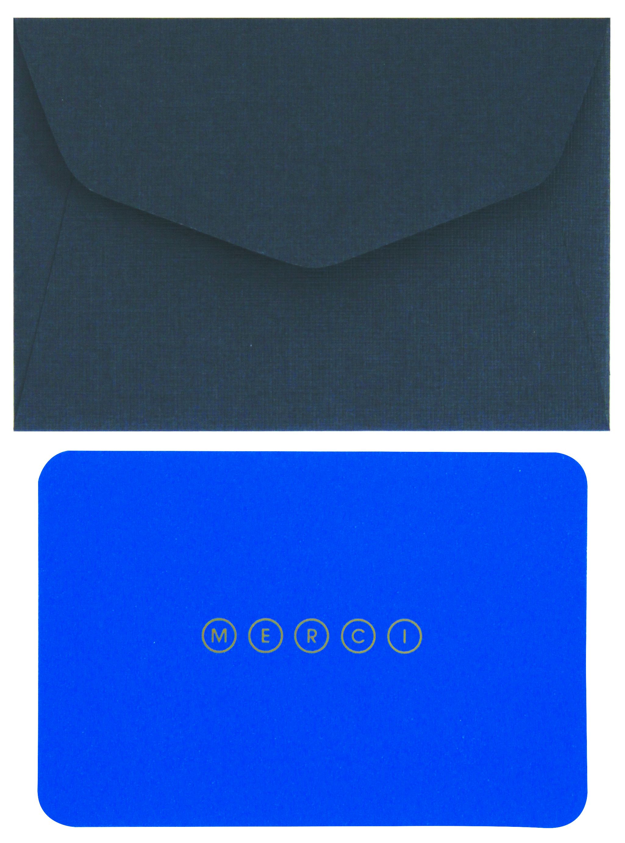 Pack Of 5 Mini Cobalt Blue Merci Cards