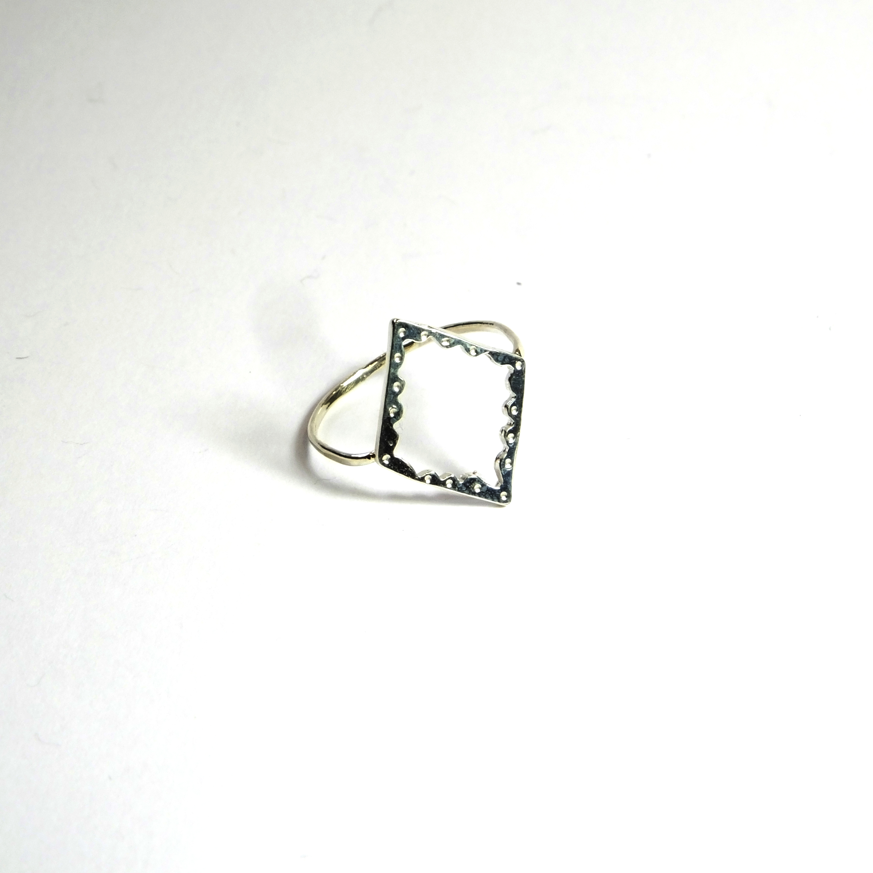 Blackbird Jewellery Silver Diamond Frame Ring