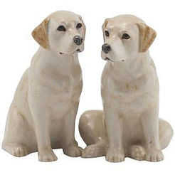 Quail Ceramics Gold Labrador Salt & Pepper Shakers