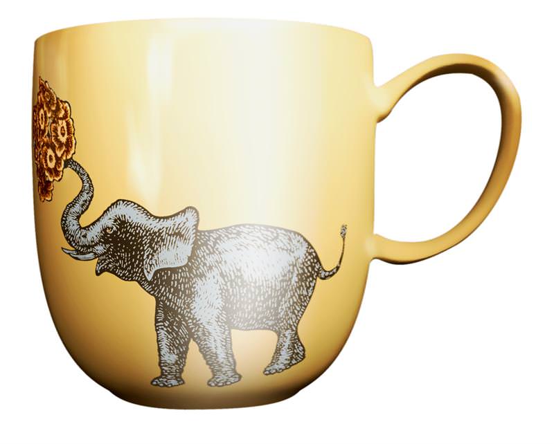 Avenida Home Yellow Animaux Elephant Mug