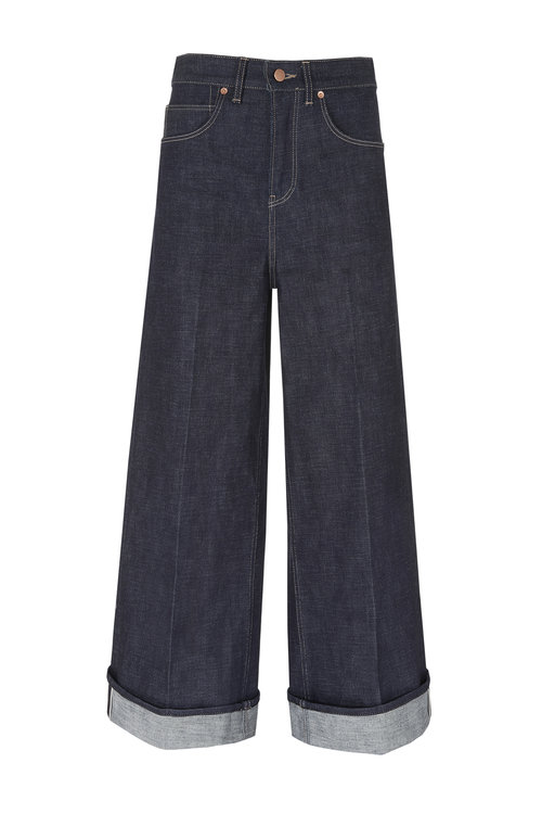 King & Tuckfield High Rise Wide Leg Japanese Selvedge Jeans