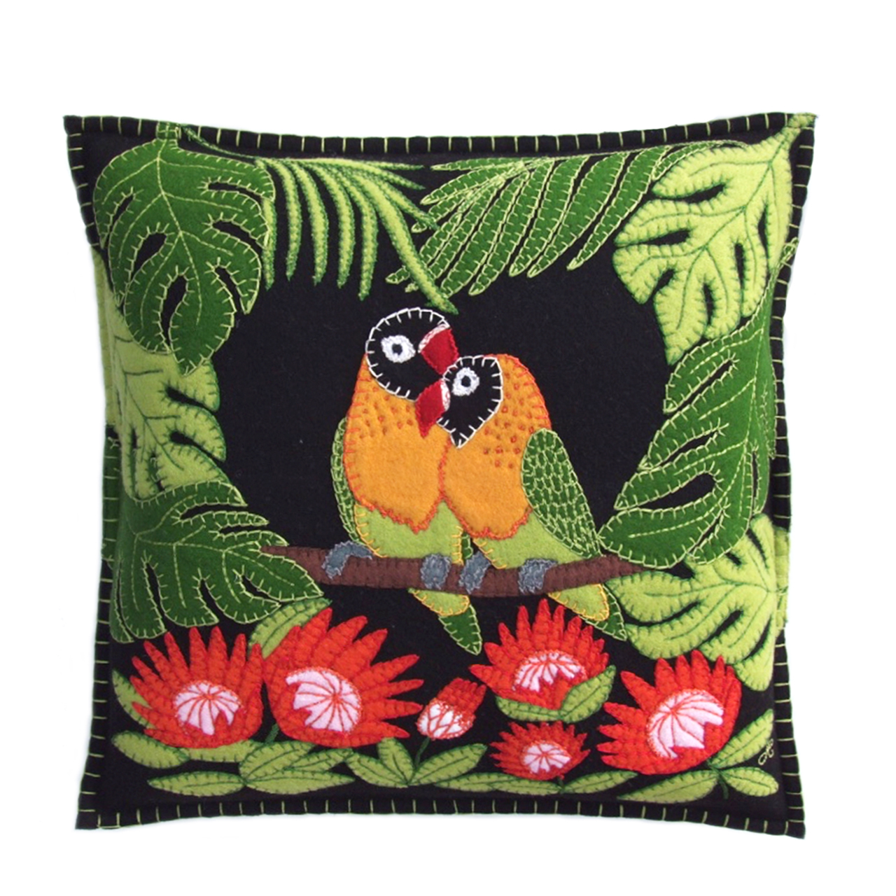 Jan Constantine Tropical Love Bird Cushion