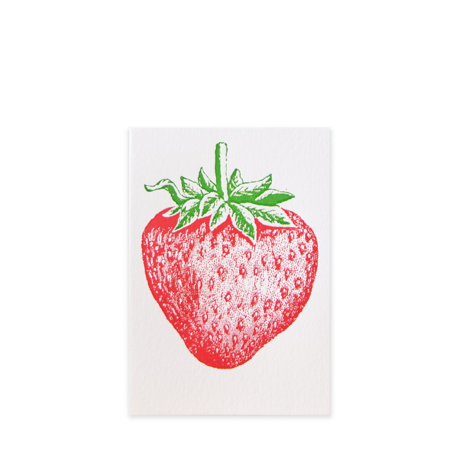 Archivist  Set Of 5 Strawberry Letterpress Notecards