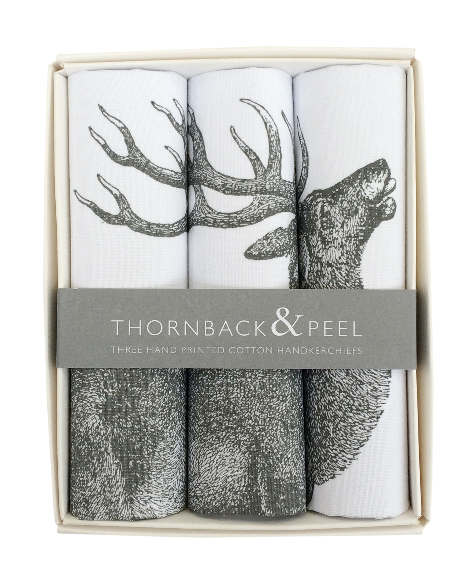 Thornback & Peel Set of 3 Stag Handkerchiefs