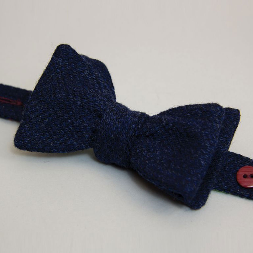 40 Colori Blue Solid Wool Butterfly Bow Tie