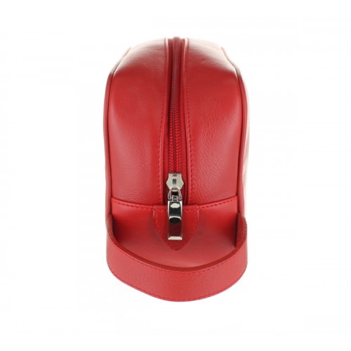 D. R. Harris Small Leather Wash Bag - Red