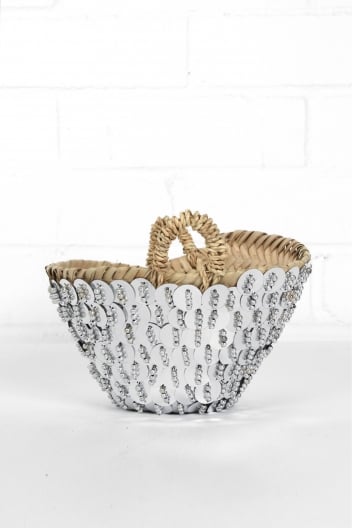 Bohemia Silver Sequin Bead Basket