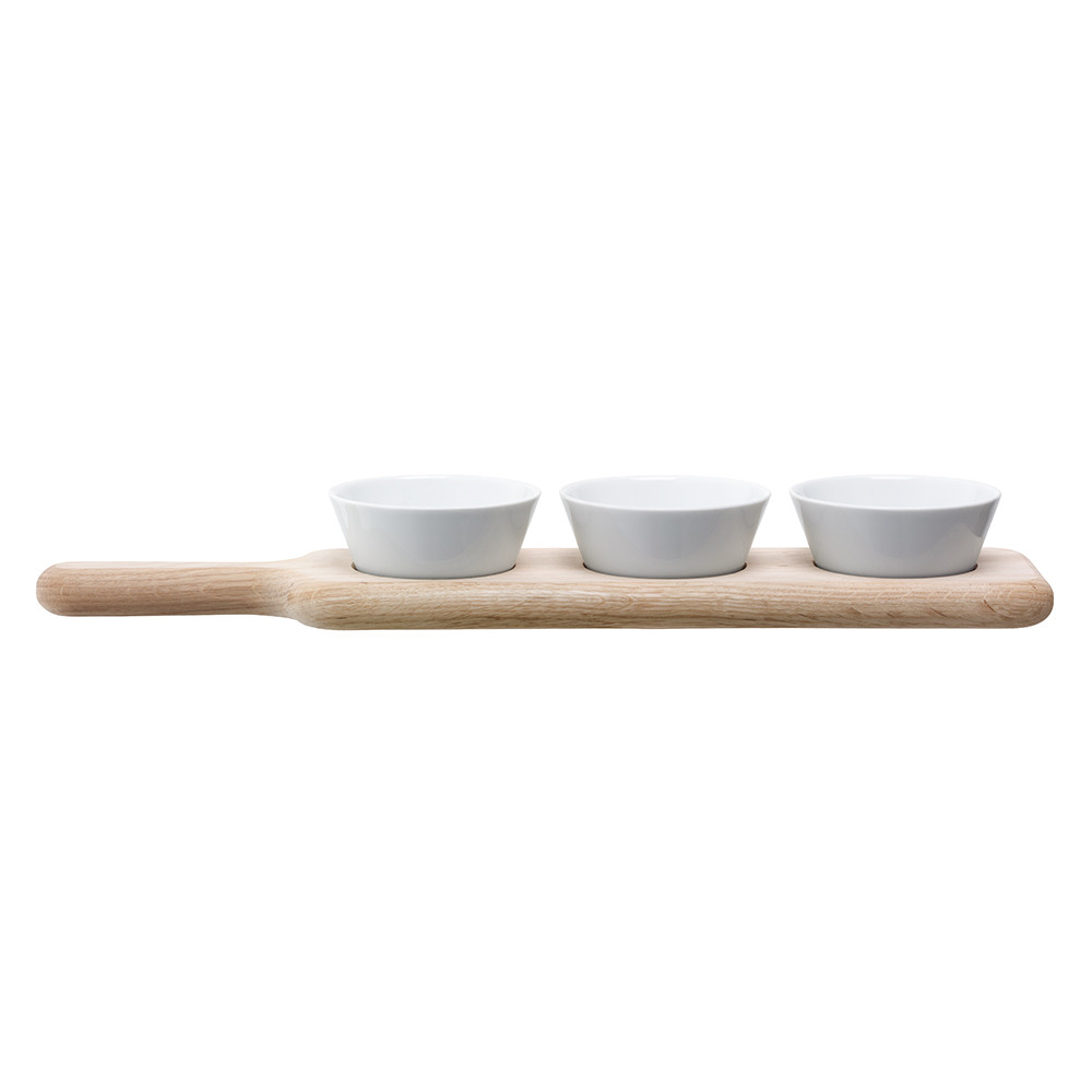 LSA International Oak Paddle & Bowl Set