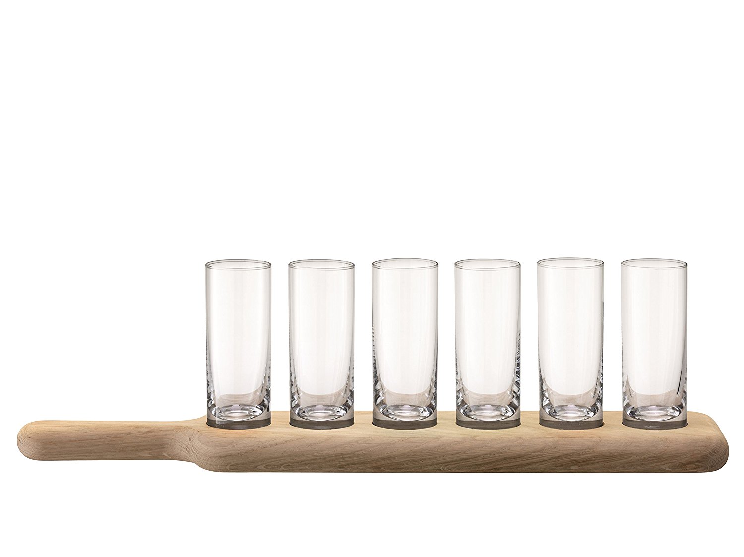 LSA International Clear Glass Oak Paddle Vodka Shot Set