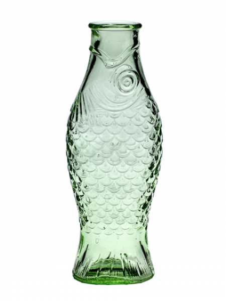 Serax Green Glass Fish Carafe Bottle - Large