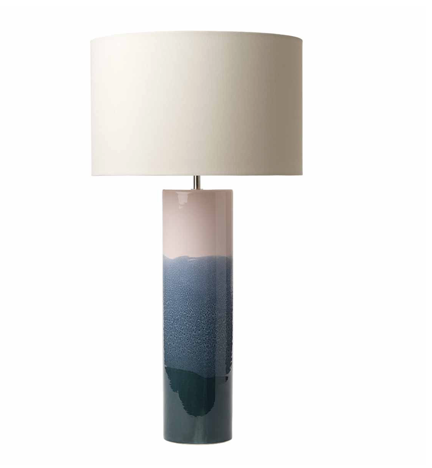 Där Lighting Ceramic Pink & Blue Base Only Ignatio Table Lamp  