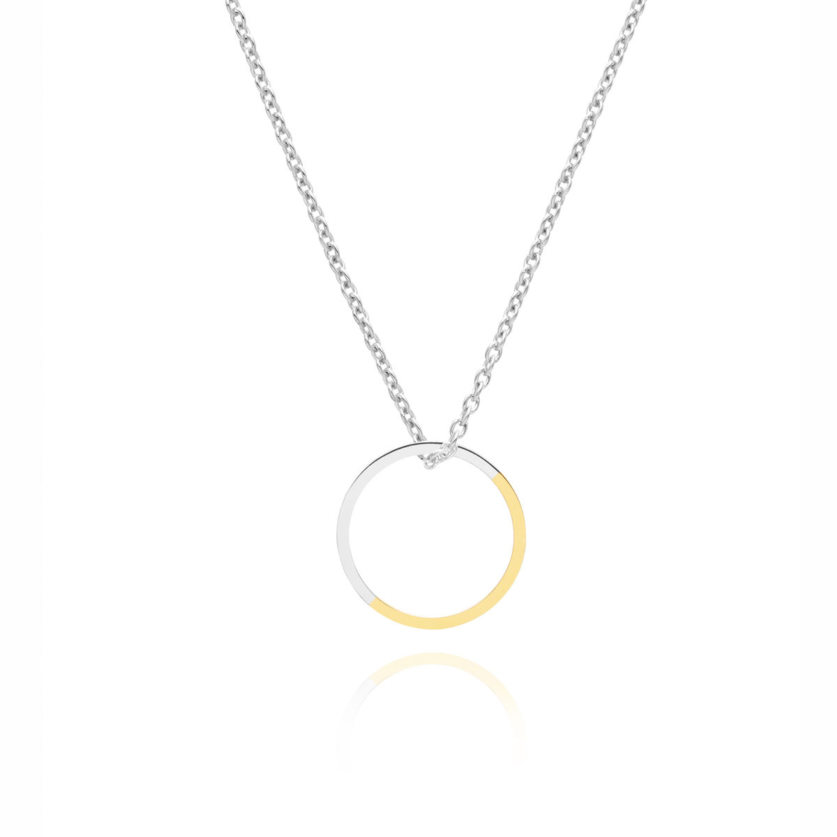 MYIA Yellow Gold Two Tone Circle Necklace  