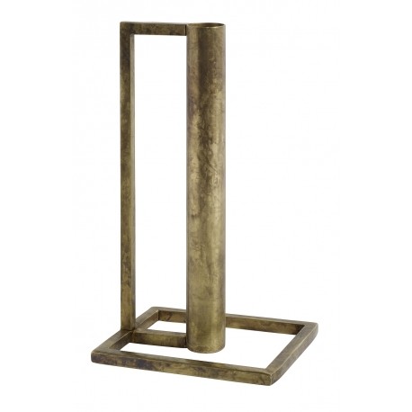 Nordal Cubic Antique Brass Candle Holder