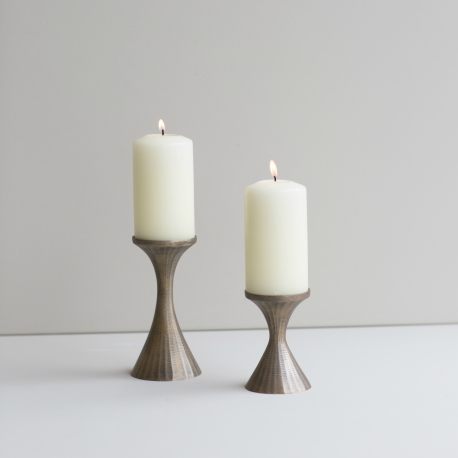 Accessories for the Home Large Brass Pillar Candle Holder