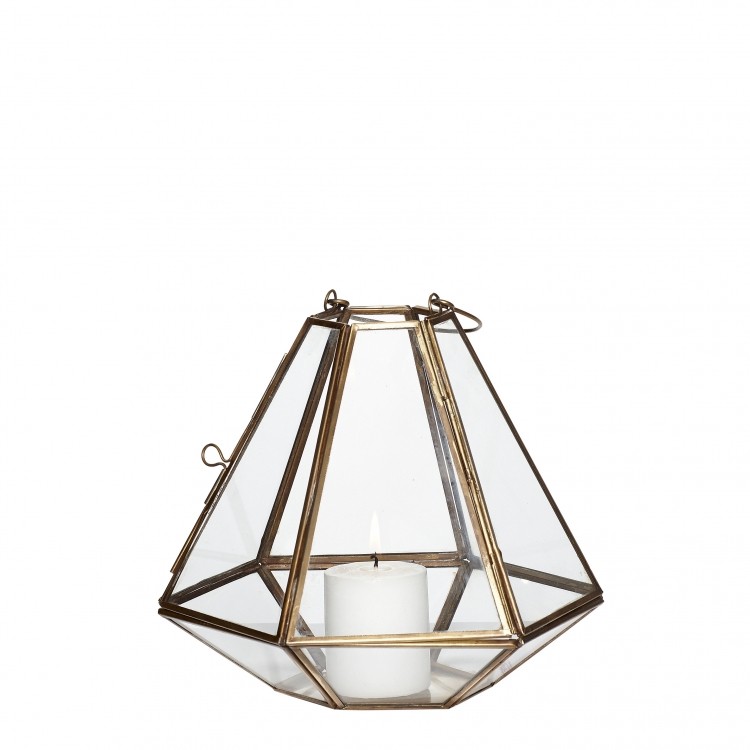 Accessories for the Home Hexagonal Glass House Lantern