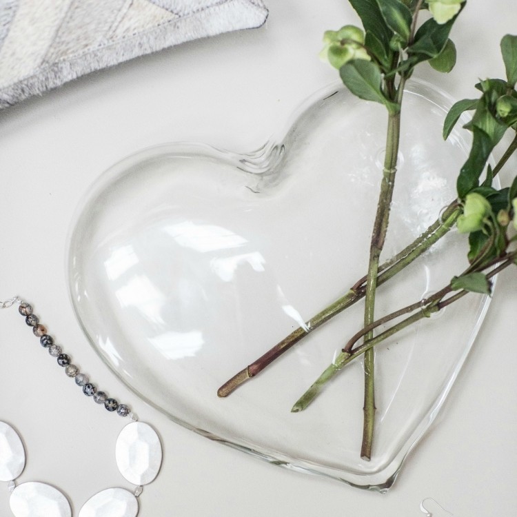 Accessories for the Home Glass Sitting Heart Decor