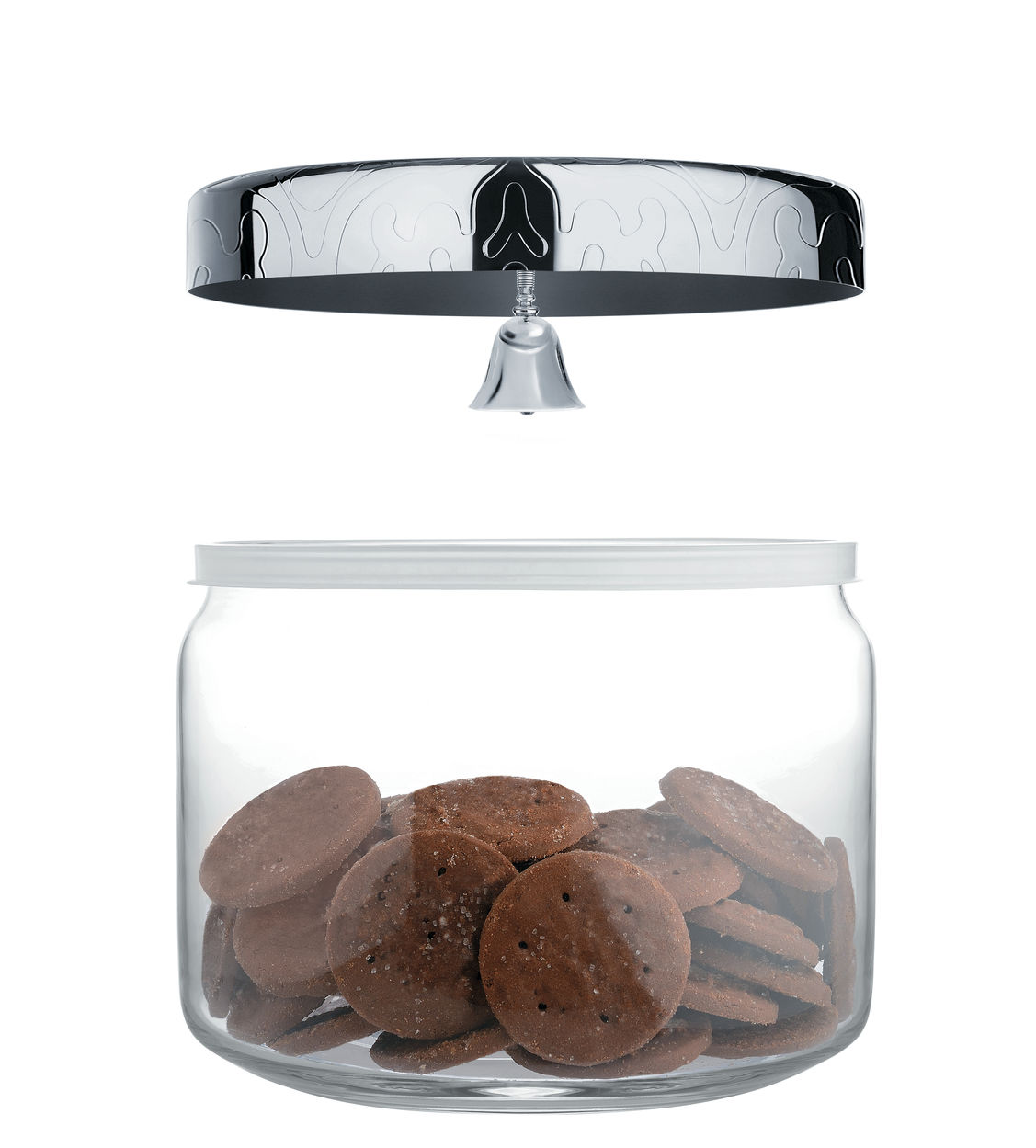 Alessi Dressed Glass Biscuit Jar with Bell
