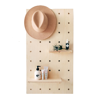 Little Deer Solid Birch Plywood Pegboard Adjustable Shelving Unit with Shelves & Pegs