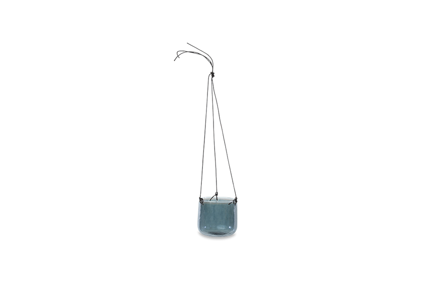 Nkuku Viri Hanging Planter Aged Silver - Medium