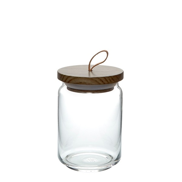 Fairmont & Main  Glass Storage Jar with Ash Wood Lid 650ml