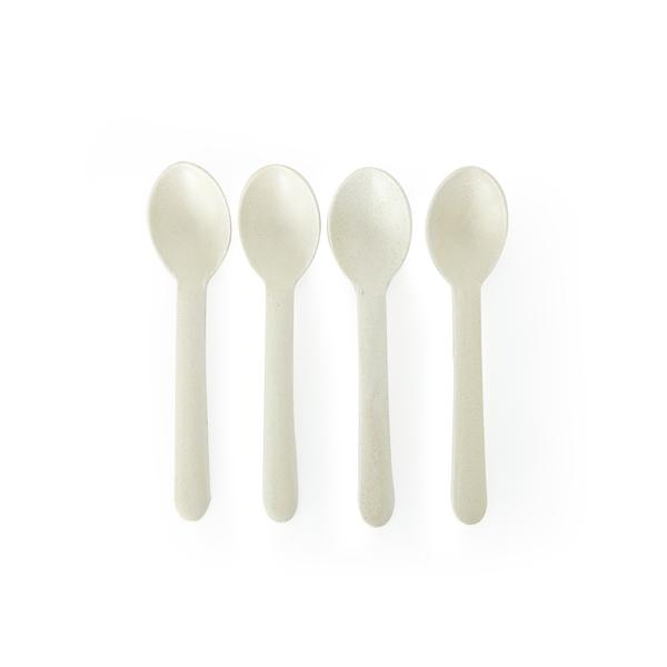 ANNUAL STORE Small White  Set Of 4 Bambino Spoons