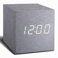 Gingko Aluminium Cube Click Clock With White LED