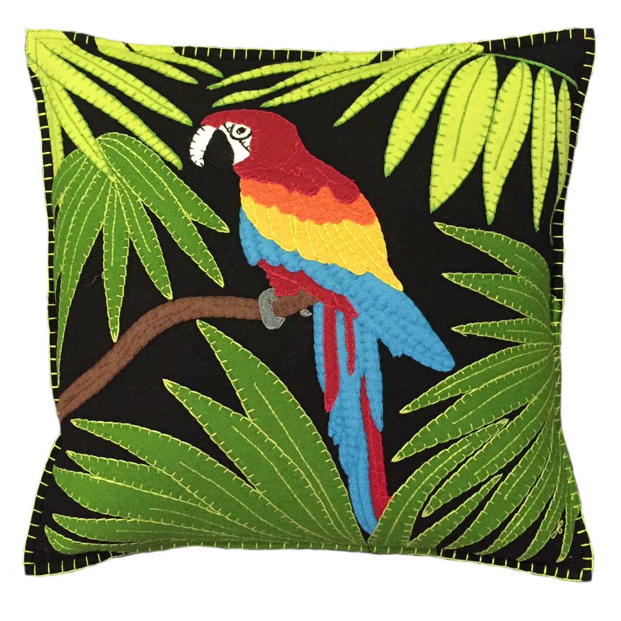 Jan Constantine Tropical Parrot Cushion