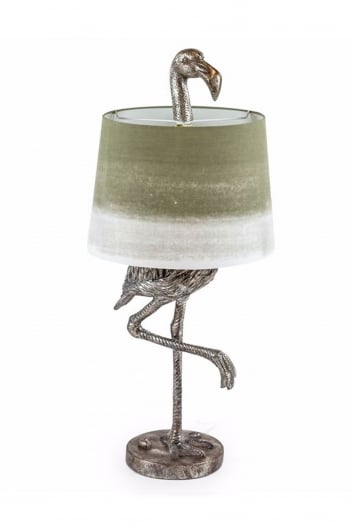 The Home Collection Antique Silver Flamingo With Table Lamp 