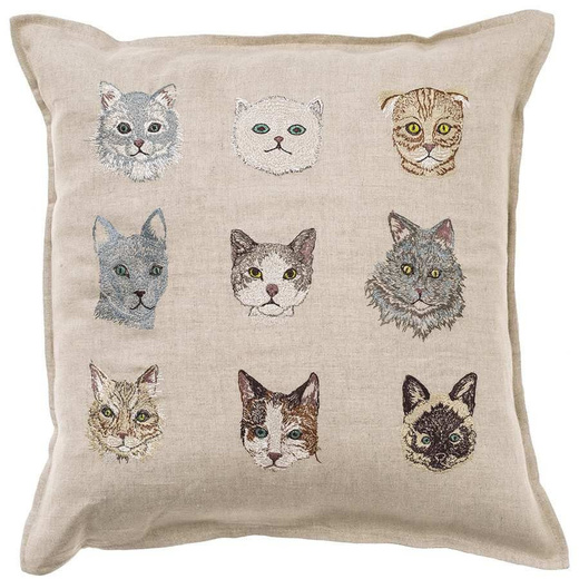 Coral & Tusk Cats Linen Cushion