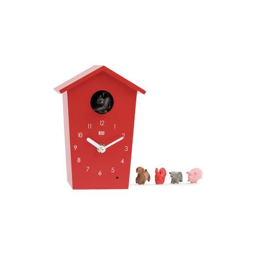 KooKoo Red Animal House Clock