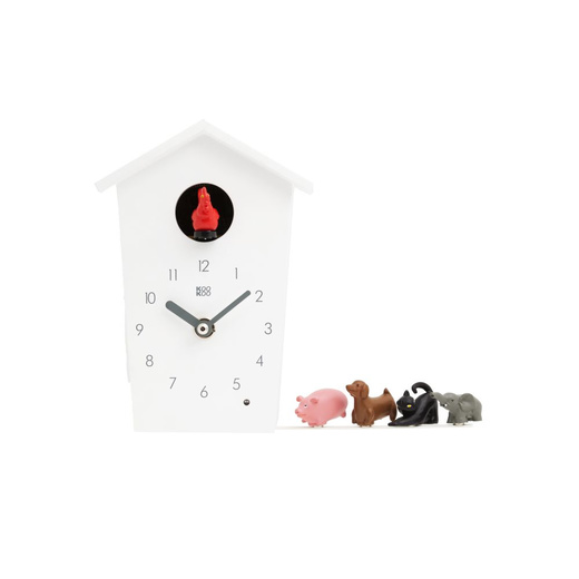 KooKoo White Animal House Clock