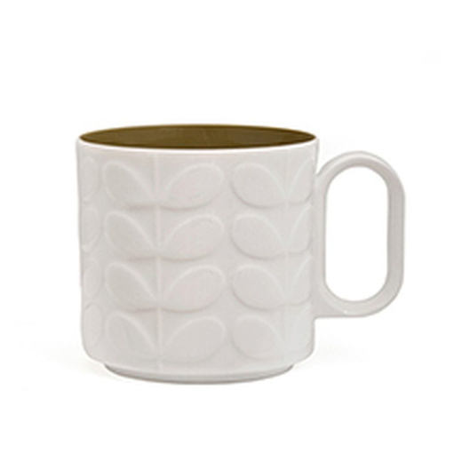 Orla Kiely Green & White Raised Stem Mug