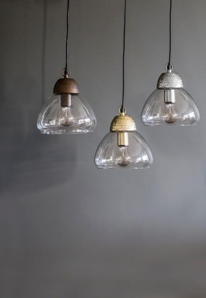 The Forest & Co. Etched Metal Glass Pendant Lights