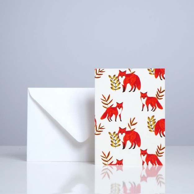 season paper collection Fox Folded Card 