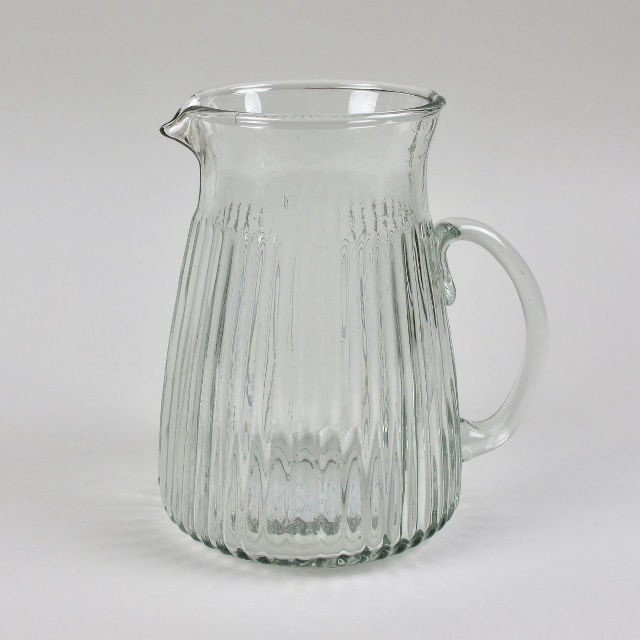 Grand Illusions Large Ribbed Glass Jug 