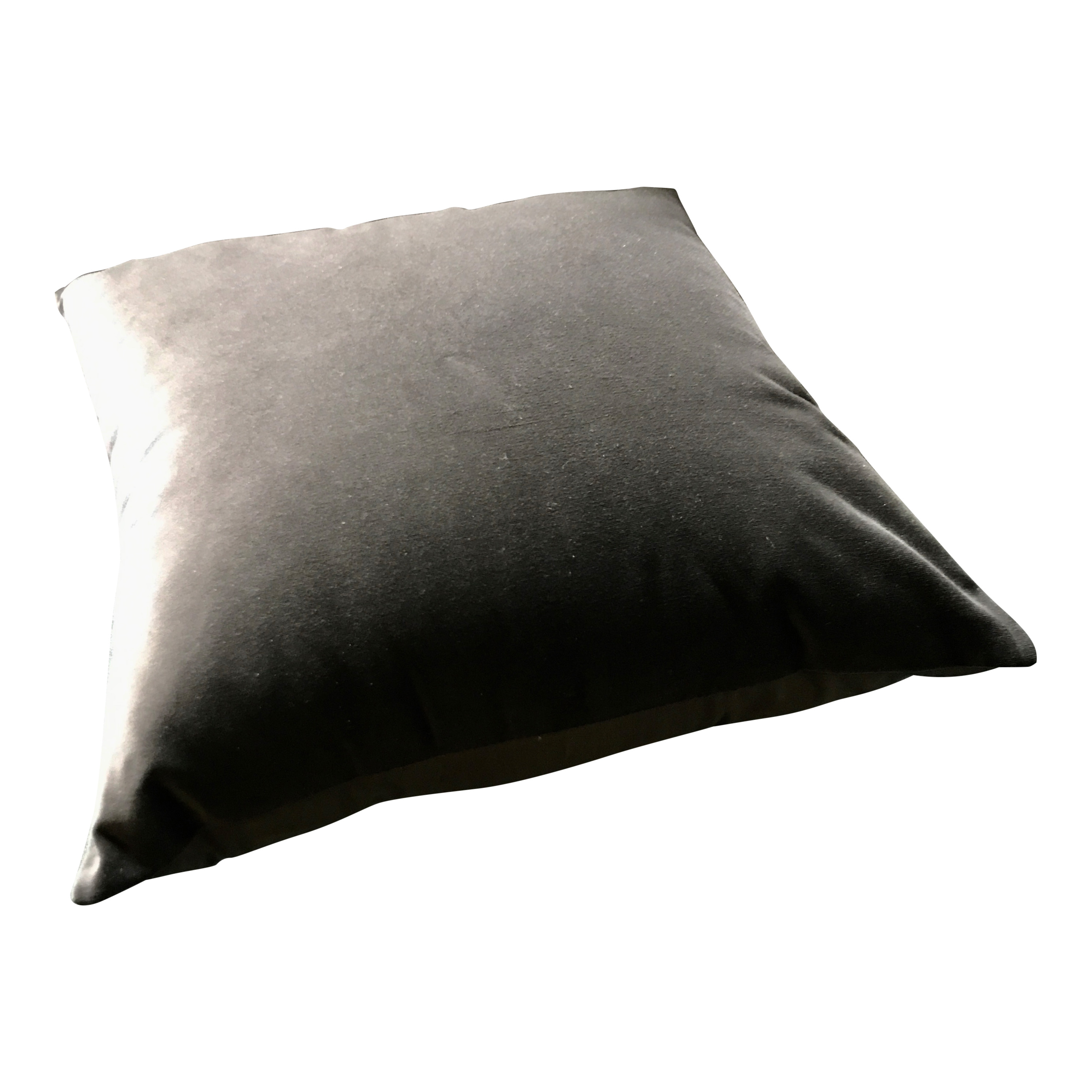 Porter + Cole Grey Plain Velvet Cushion 