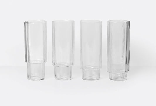 Ferm Living Set of 4  Ripple Long Glasses