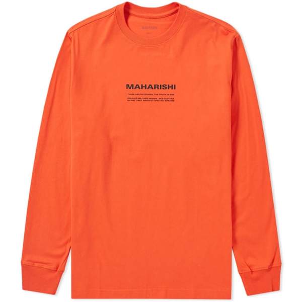 Maharishi Orange Long Sleeves Miltype T Shirt